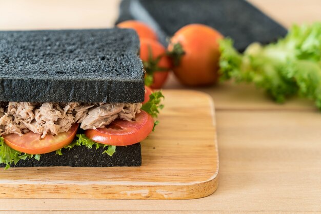 tuna charcoal  sandwich