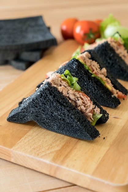 tuna charcoal  sandwich