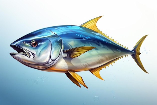 Tuna Delight White Background Charms het beste van de Tuna vis afbeelding