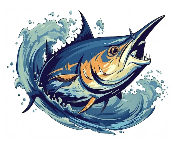 Photo tuna fish logo illustration