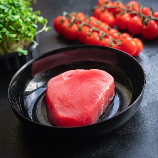 Premium Photo Tuna fish raw seafood ready to eat