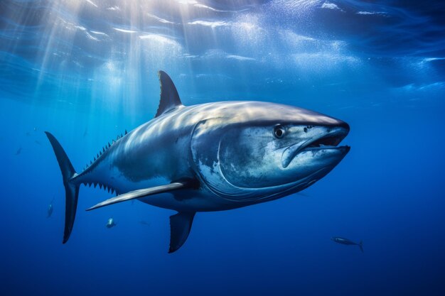 Tuna Fish Roaming the Deep Blue