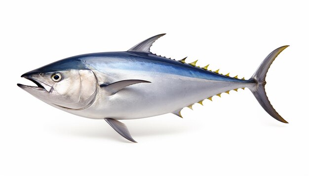 Tuna Fish Side View Isolated on White Background