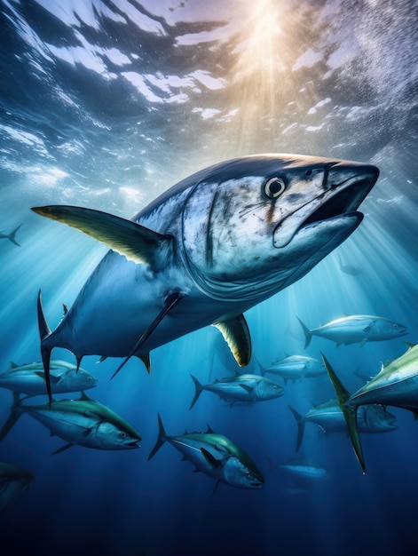 Tuna in its Natural Habitat Wildlife Photography Generative AI