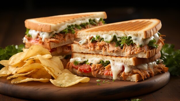 A tuna melt sandwich with a generous portion of tuna UHD wallpaper Stock Photographic Image