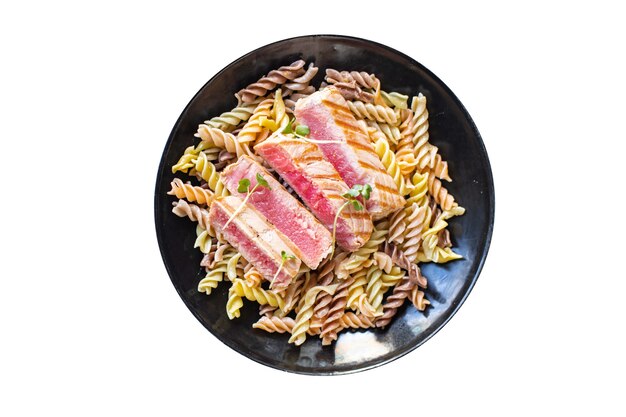 tuna pasta seafood spicy fusilli roasted fish fried grilled second course