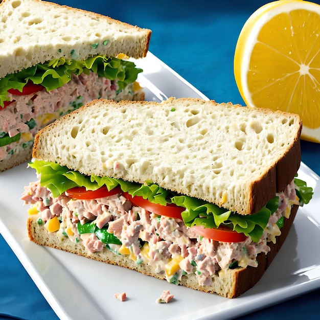 Генеративный арт бутерброда с салатом из тунца от AI