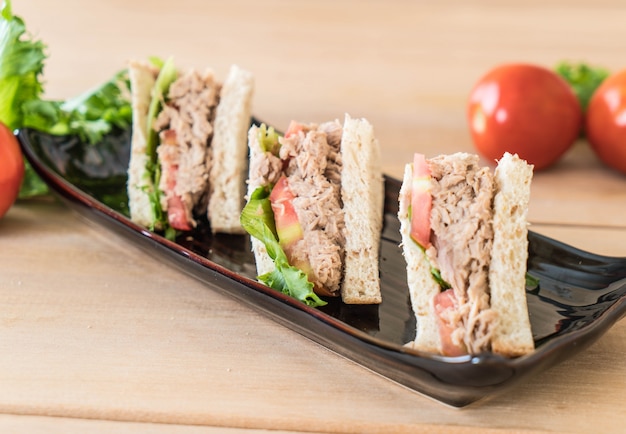 Photo tuna sandwich on plate