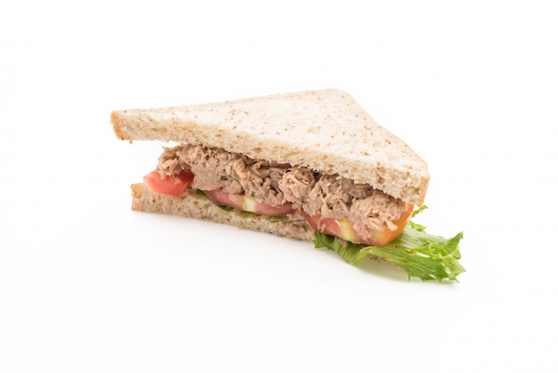 tuna sandwich on white