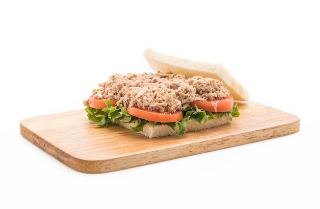 tuna sandwich on white