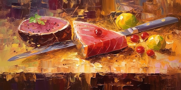 Foto sashimi di tonno sullo sfondo nero