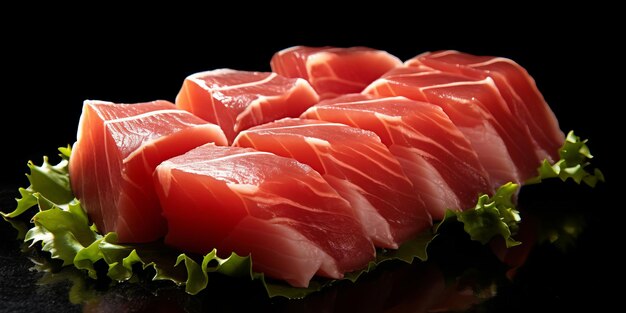 tuna sashimi black background