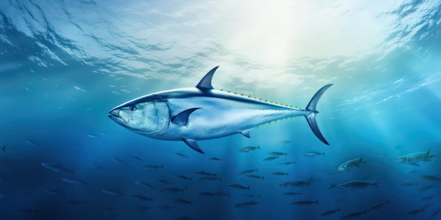 Tuna in the Serene Deep Blue Waters