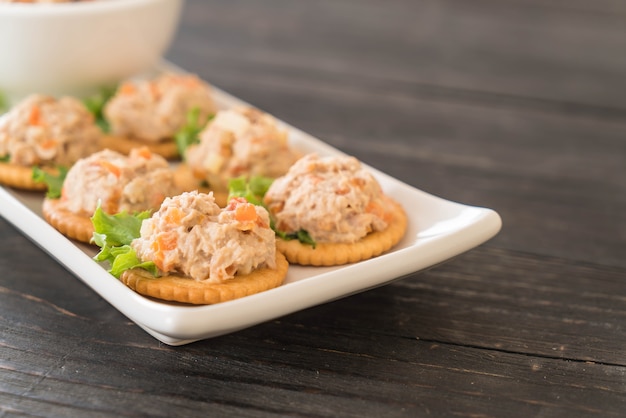 tuna spread with cracker