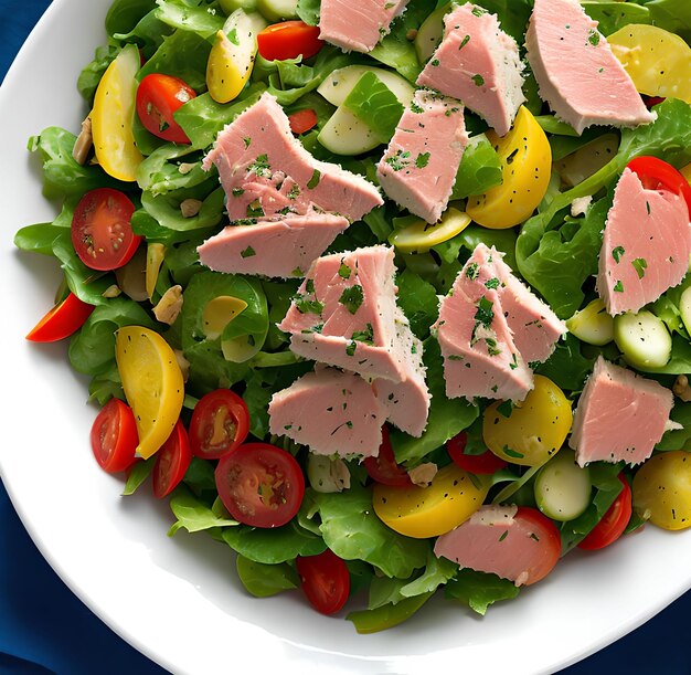 Tuna vegetables salad generative art by AI