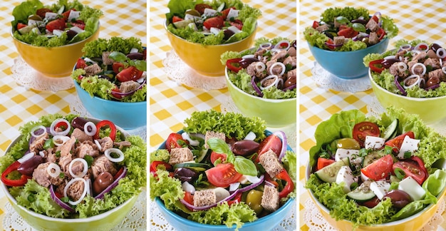 Тунец Витаминный зеленый и греческий салат