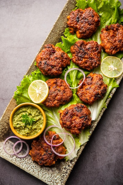 Tunde Ke Kabab, also known as Buffalo, chicken or meat galouti kebab, is a soft dish made out of minced meat which is popular in India