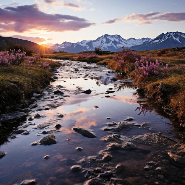 Tundra Schatten Noorwegen Landschap Foto