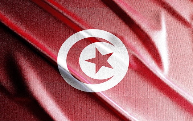 튀니지 3d 플래그, 세계의 아름다운 나라 국기, 배경, 배너, 포스터, 추상.