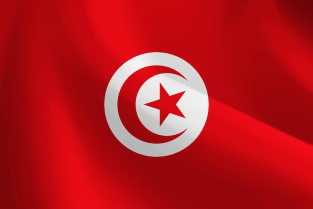 チュニジアの折りたたまれた旗