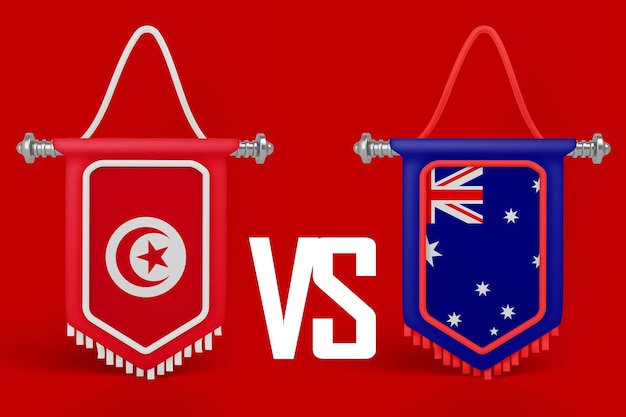 Tunisia vs australia flag banner