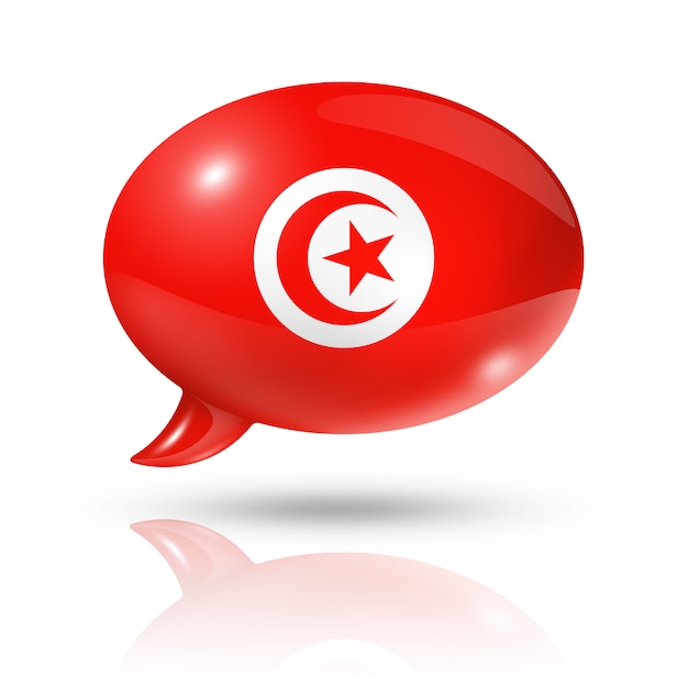 Tunisian flag speech bubble