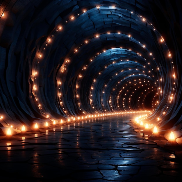 tunnel background with neon lights