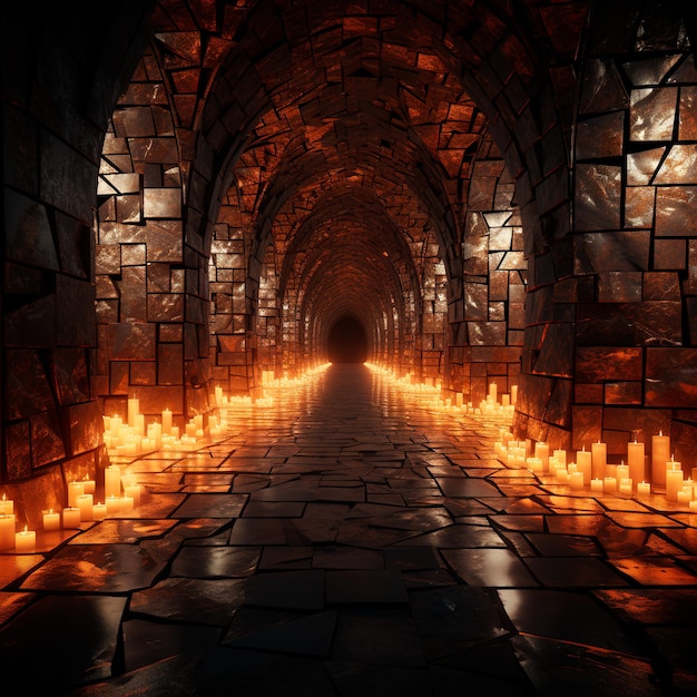 туннель фон с неоновыми огнями