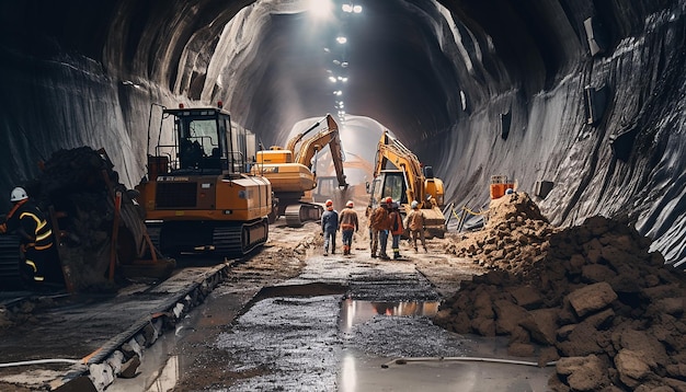 Tunnel construction works Professional photography