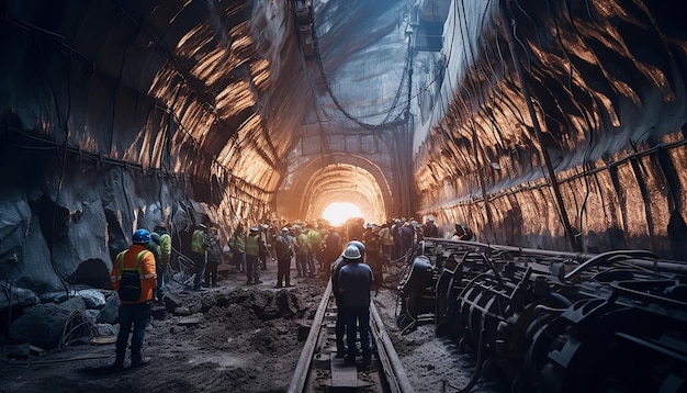 Tunnel construction works Professional photography