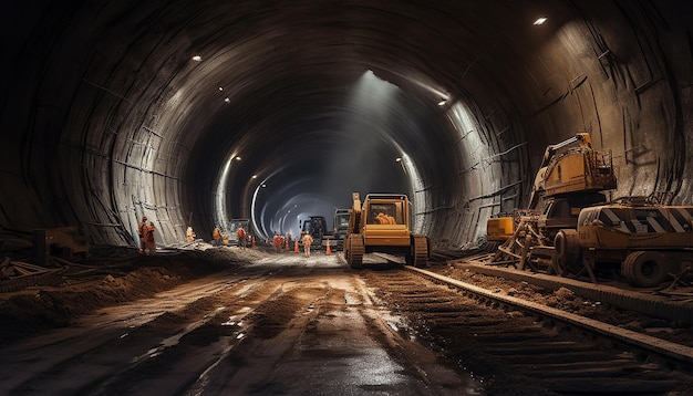 Tunnel construction works Professional photography