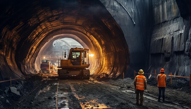 Foto lavori di costruzione di tunnel fotografia professionale