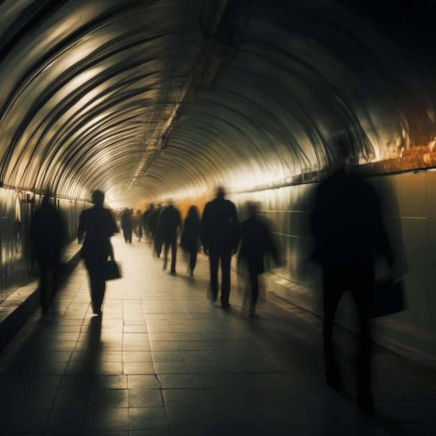 A tunnel of haste filled with people on their way to work