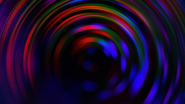 Фото Туннельный светодиодный свет неоновый футуристический абстрактный волоконно-оптический красочный круг бокех узор флуоресцентный стри