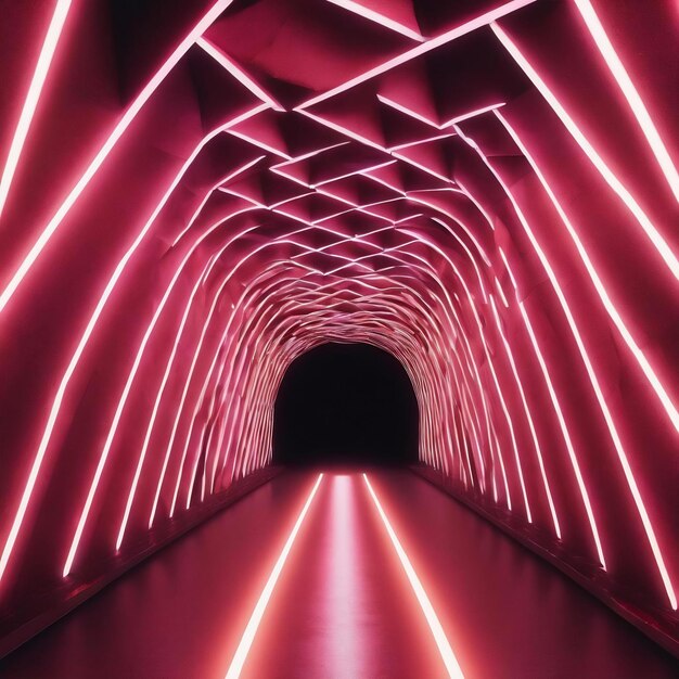 A tunnel made of glowing triangles dynamic abstract modern background