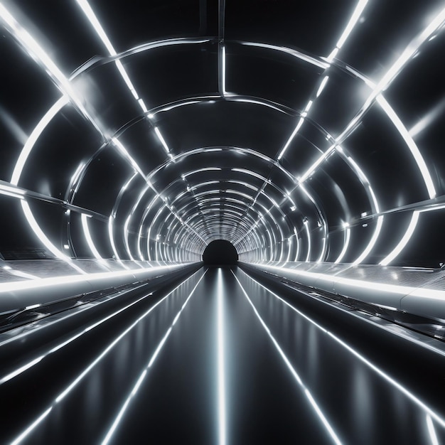 Фото Туннель светящихся дуг абстрактный фон