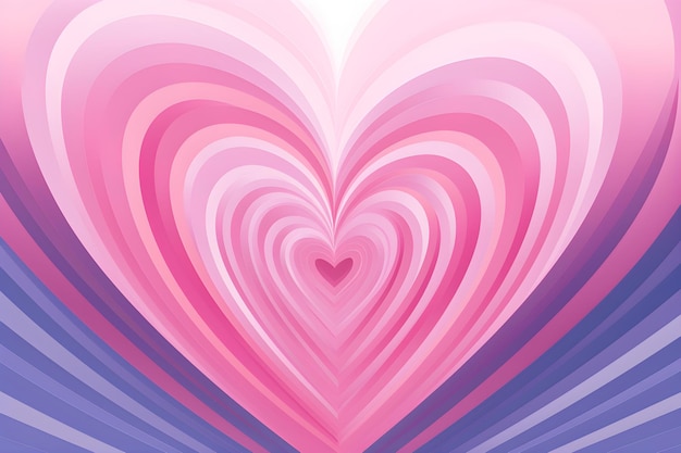 Tunnel romantic hearts in pink colors Hypnotic heart tunnel Retro psychedelic abstract background