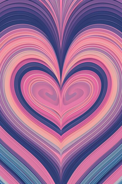 Tunnel romantische harten in roze kleuren Hypnotische hart tunnel Retro psychedelische abstracte achtergrond