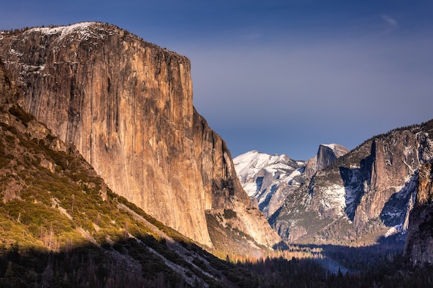 Tunnel view on sunrise on Half Dome, Yosemite National Park, California