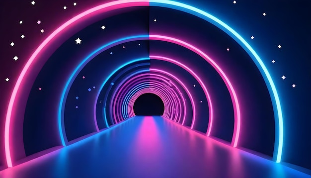 a tunnel with a colorful light on it and a sign that says quot the end quot