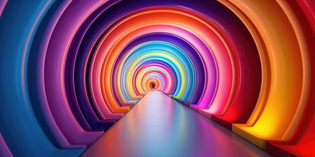 a tunnel with colorful lights