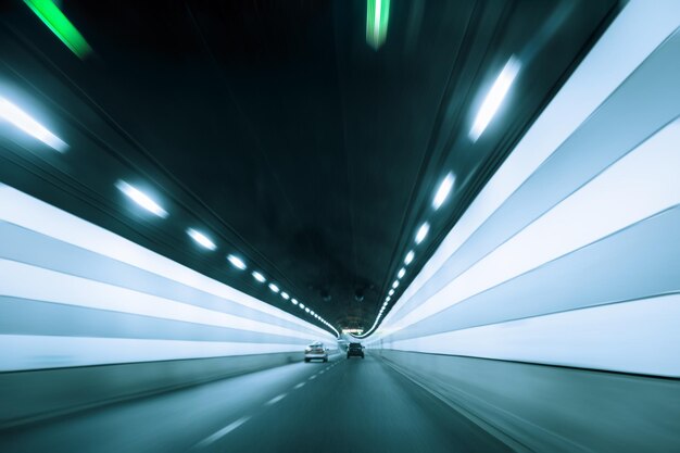 Tunnel with dynamic background in shanghai