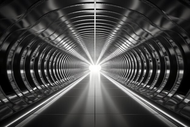 Foto un tunnel con una luce alla fine