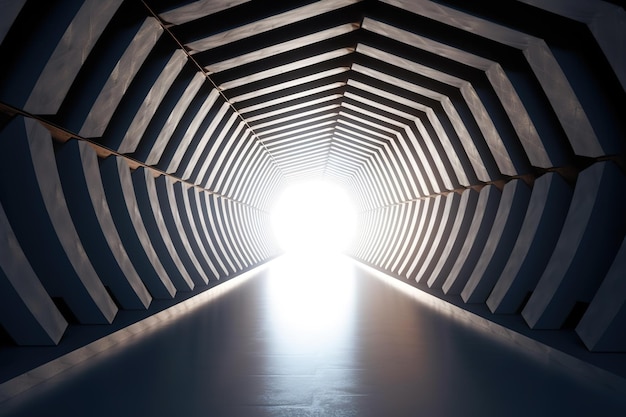 Foto un tunnel con il sole che splende su di esso