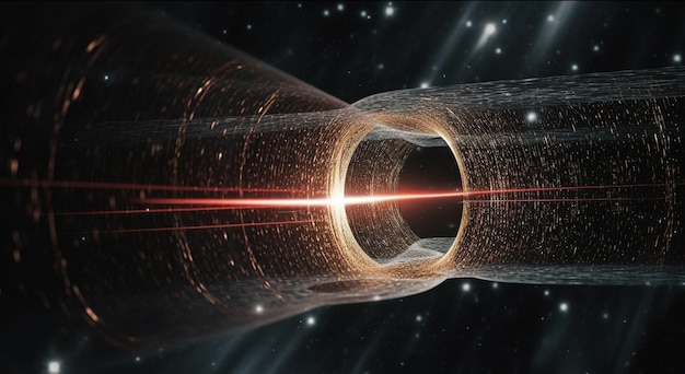 Tunnel or wormhole tunnel that can connect one universe with another Abstract speed tunnel warp in space wormhole or black hole scene of overcoming the temporary space in cosmos