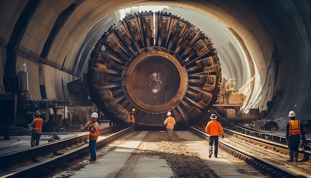 Foto tunnelbouwwerkzaamheden professionele fotografie
