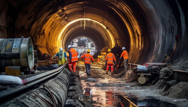 Tunnelbouwwerkzaamheden Professionele fotografie