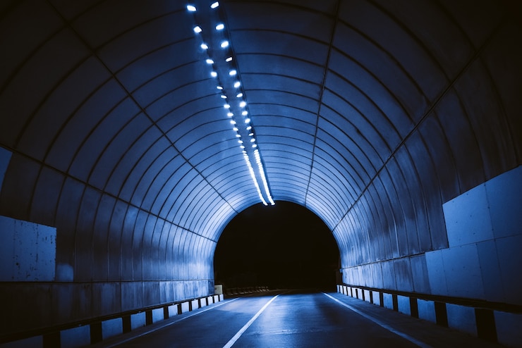 Foto tunnelweg perspectief