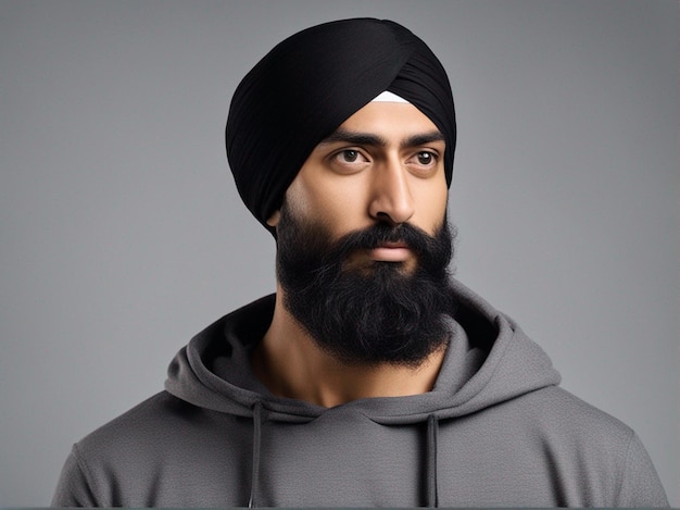 Turbanned Punjabi Man with long beard