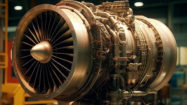 Foto tecnologie aeronautiche a profilo di motore a turbina